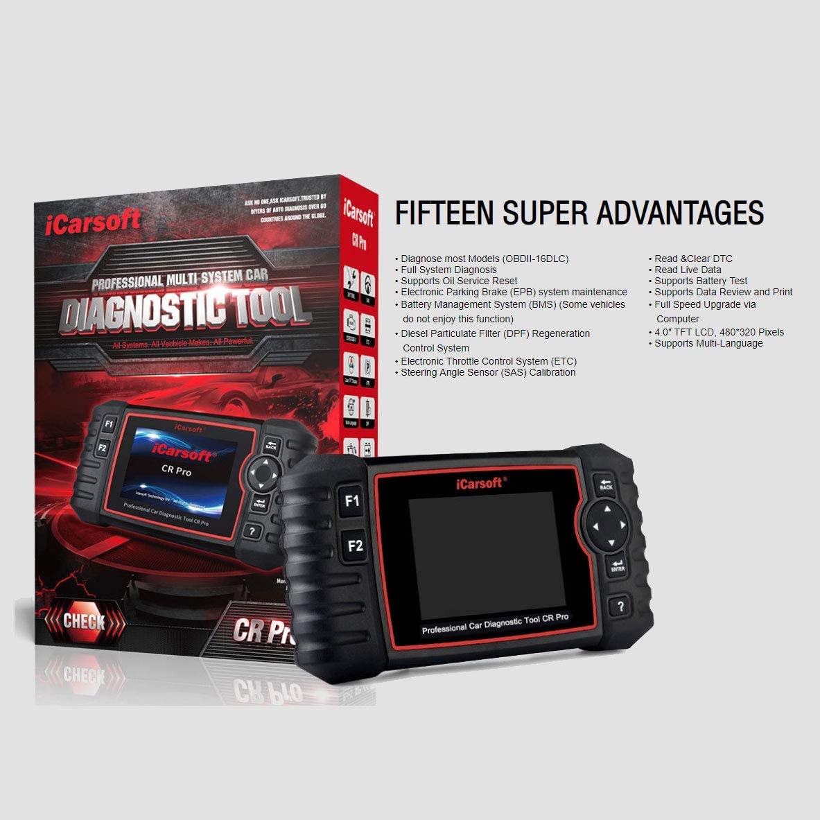 iCarsoft CR Pro PROFI ALL-IN-ONE Diagnosegerät mehr als 40